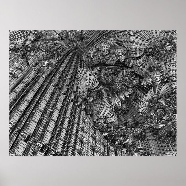 Futuristic 3D fractal Poster (Front)