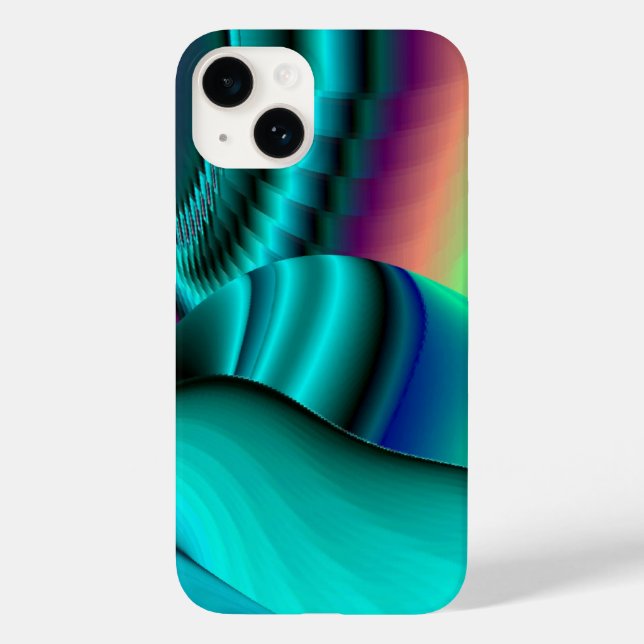 Futuristic Abstract 3D Metallic Rainbow Art Case-Mate iPhone Case (Back)