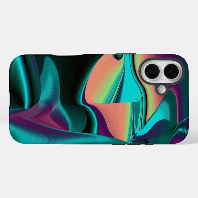 Futuristic Abstract 3D Metallic Rainbow Art Case-Mate iPhone Case (Back (Horizontal))