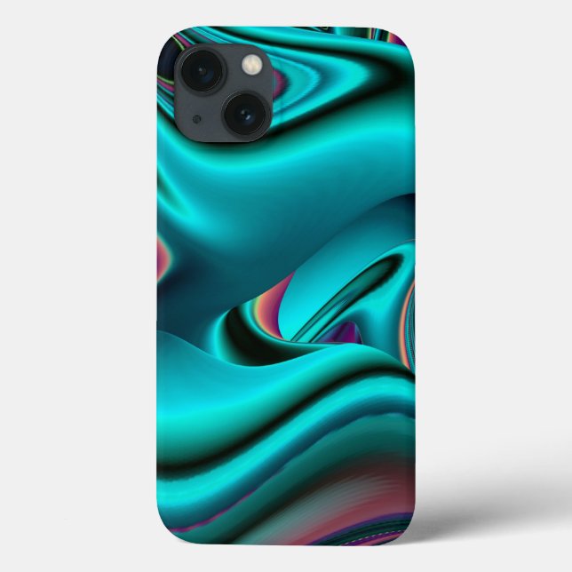 Futuristic Abstract 3D Metallic Rainbow Art Case-Mate iPhone Case (Back)