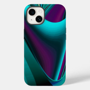 Futuristic Abstract 3D Metallic Rainbow Art Case-Mate iPhone 14 Case