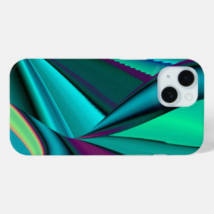 Futuristic Abstract 3D Metallic Rainbow Art iPhone 15 Case