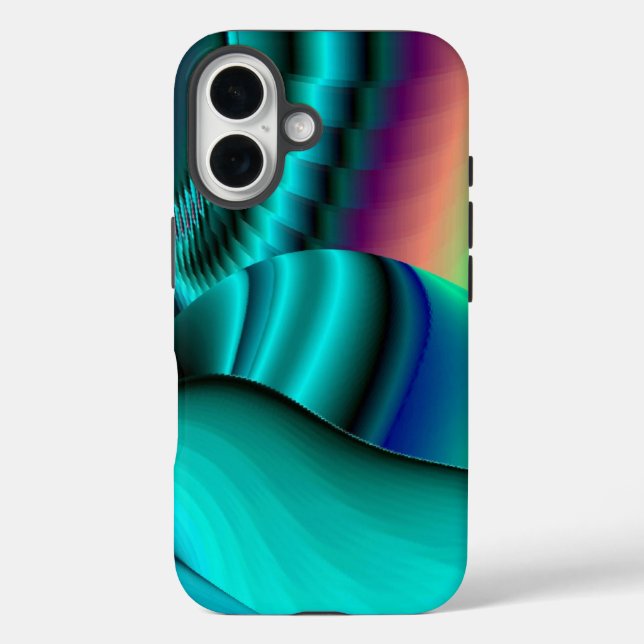 Futuristic Abstract 3D Metallic Rainbow Art Case-Mate iPhone Case (Back)