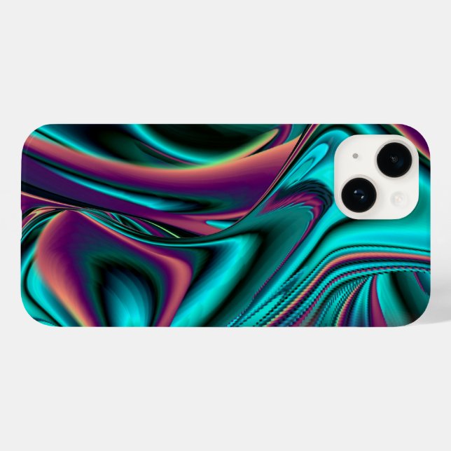Futuristic Abstract 3D Metallic Rainbow Art Case-Mate iPhone Case (Back (Horizontal))