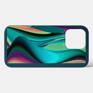 Futuristic Abstract 3D Metallic Rainbow Art iPhone 13 Pro Case