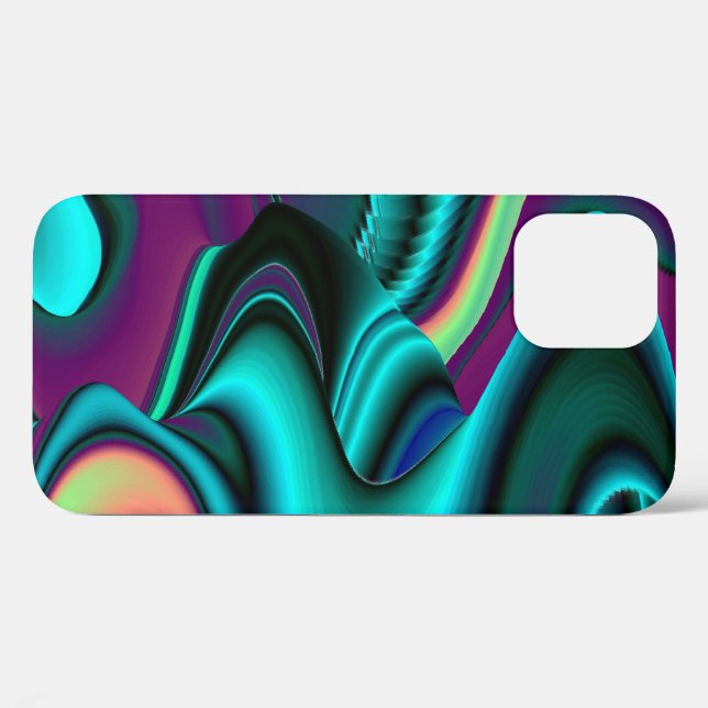 Futuristic Abstract 3D Metallic Rainbow Art Case-Mate iPhone Case (Back (Horizontal))