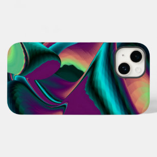 Futuristic Abstract 3D Metallic Rainbow Art Case-Mate iPhone 14 Case