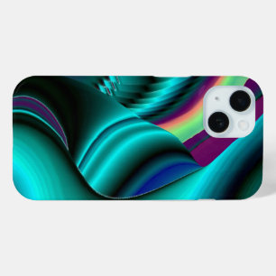 Futuristic Abstract 3D Metallic Rainbow Art iPhone 15 Case