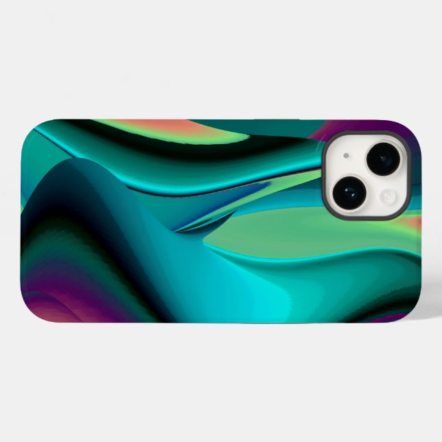 Futuristic Abstract 3D Metallic Rainbow Art Case-Mate iPhone Case (Back (Horizontal))