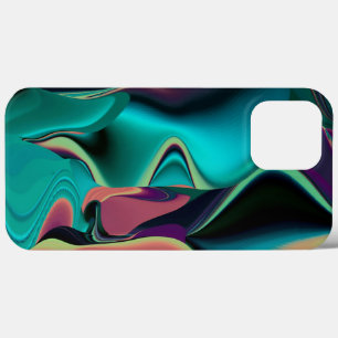 Futuristic Abstract 3D Metallic Rainbow Art iPhone 13 Pro Max Case