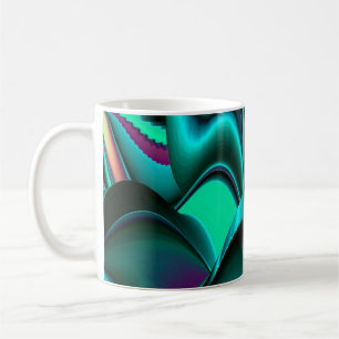 Futuristic Abstract 3D Metallic Rainbow Art Coffee Mug