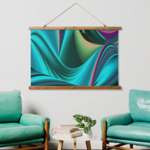 Futuristic Abstract 3D Metallic Rainbow Art Hanging Tapestry