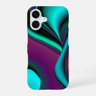 Futuristic Abstract 3D Metallic Rainbow Art iPhone 16 Case