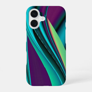 Futuristic Abstract 3D Metallic Rainbow Art iPhone 16 Case