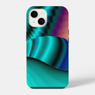 Futuristic Abstract 3D Metallic Rainbow Art iPhone 14 Case