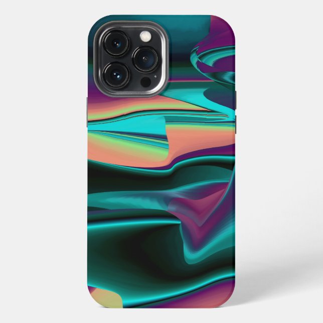 Futuristic Abstract 3D Metallic Rainbow Art iPhone Case (Back)