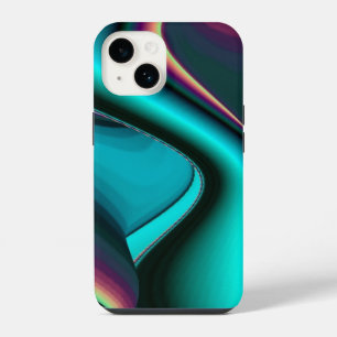 Futuristic Abstract 3D Metallic Rainbow Art iPhone 14 Case