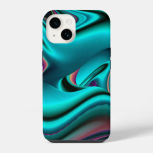 Futuristic Abstract 3D Metallic Rainbow Art iPhone 14 Case