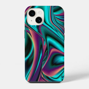 Futuristic Abstract 3D Metallic Rainbow Art iPhone 14 Case