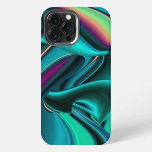 Futuristic Abstract 3D Metallic Rainbow Art iPhone 13 Pro Max Case