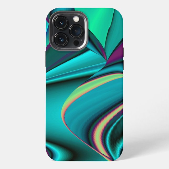 Futuristic Abstract 3D Metallic Rainbow Art iPhone Case (Back)