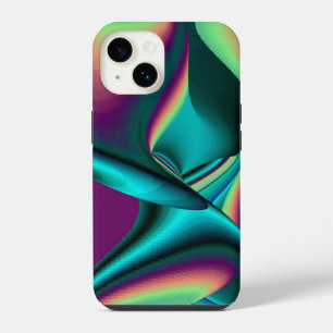 Futuristic Abstract 3D Metallic Rainbow Art iPhone 14 Case
