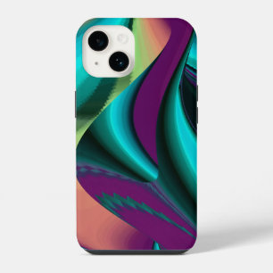 Futuristic Abstract 3D Metallic Rainbow Art iPhone 14 Case