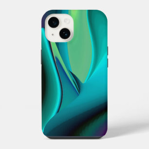Futuristic Abstract 3D Metallic Rainbow Art iPhone 14 Case