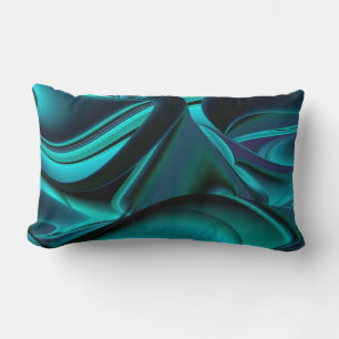 Futuristic Abstract 3D Metallic Rainbow Art Lumbar Pillow