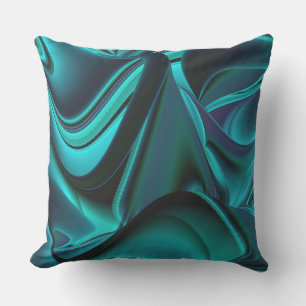 Futuristic Abstract 3D Metallic Rainbow Art Outdoor Pillow