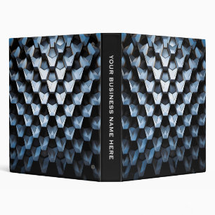 Futuristic Abstract Blue Geometric Metallic Binder
