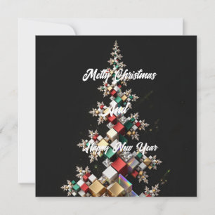 Futuristic Abstract Christmas Mosaic 3D - Invitation