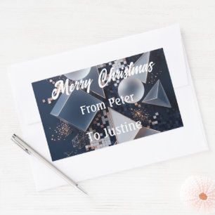 Futuristic Abstract Christmas Mosaic 3D Sticker