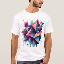 Futuristic Abstract Geometric Shapes with Neon Gra
