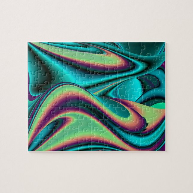 futuristic, Abstract rainbow Jigsaw Puzzle (Horizontal)