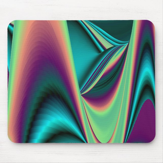 futuristic, Abstract Rainbow Mouse Pad (Front)