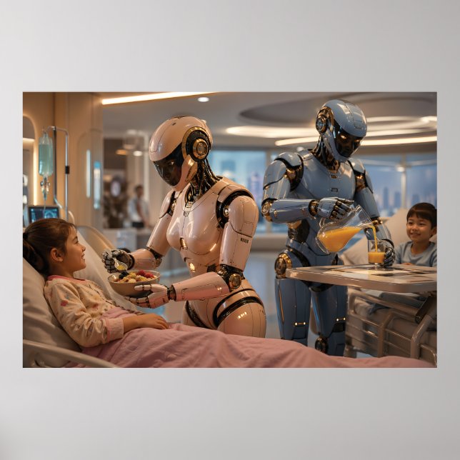 Futuristic AI Robot Caregiver  Poster (Front)