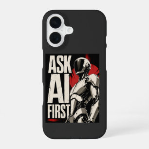 Futuristic AI Robot Humanoid Tech Design iPhone 16 Case