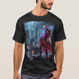 Futuristic AI Santa Claus New Year 2026 Tee
