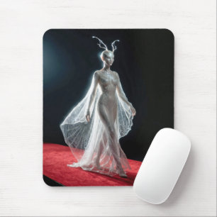 Futuristic Alien Model In Cobweb Gown Mouse Pad