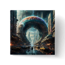 Futuristic Alien Planet Portal with Magic Gate