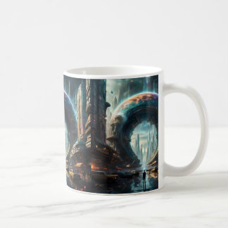 Futuristic Alien Planet Portal with Magic Gate Coffee Mug