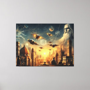 Futuristic Ancient Civilization - Surreal Sci-Fi C Canvas Print