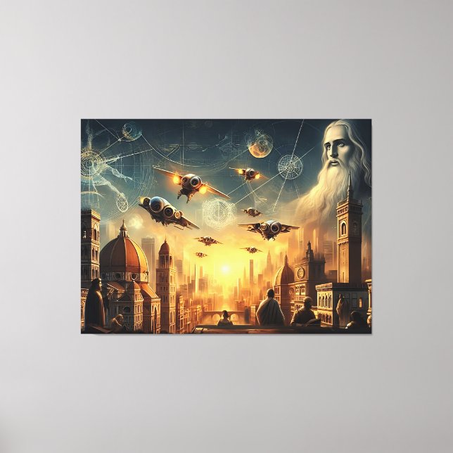 Futuristic Ancient Civilization - Surreal Sci-Fi C Canvas Print (Front)