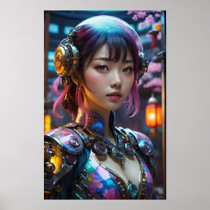 Futuristic Anime Character Poster
