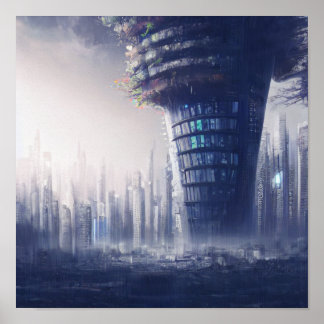 Futuristic apartments poster