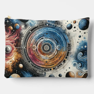 Futuristic Batik Cosmic Art – Space Design Accessory Pouch