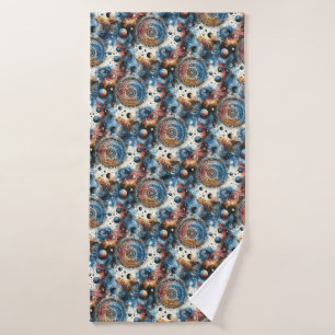 Futuristic Batik Cosmic Art – Space Design Bath Towel