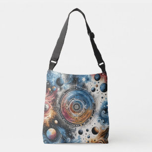 Futuristic Batik Cosmic Art – Space Design Crossbody Bag