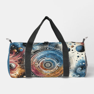 Futuristic Batik Cosmic Art – Space Design Duffle Bag